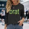 Brat 特大サイズ オールカラー ブラック ホワイト グリーン シャルトリューズ ギフト 長袖Tシャツ 彼女への贈り物