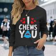 I Chews Youhark バレンタインデー ラブ ハート メンズ レディース 長袖Tシャツ 彼女への贈り物