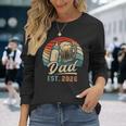 Dad Est 2026 年のパパ 初めての父の日 若いパパ 新しいパパ 長袖Tシャツ 彼女への贈り物