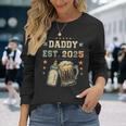 Daddy Est 2025 年のパパ 初めての父の日 新しい父親 若い父親 長袖Tシャツ 彼女への贈り物