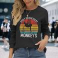 Easy Distracted By Monkeys シャツ ビンテージモンキー 長袖Tシャツ 彼女への贈り物