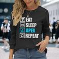 Eatleep Apex リピートシャツ 面白いモチベーションギフト 長袖Tシャツ 彼女への贈り物