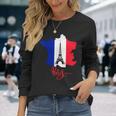 Enjoy Travel Paris France Flag & Eiffel Tower Graphic 長袖Tシャツ 彼女への贈り物