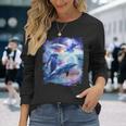 Galaxy Dolphin 宇宙のイルカ 長袖Tシャツ 彼女への贈り物