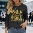 Gorilla Mode ワークアウト チーム ダンベル ビースト ジム フィットネス ゴールド 長袖Tシャツ 彼女への贈り物