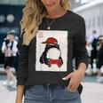 Grumpy Frog Gamer Bruh Ink Painting Japanese Gamer Long Sleeve T-Shirt Gifts for Her