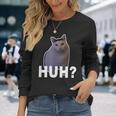 Huh Cat Meme 長袖Tシャツ 彼女への贈り物
