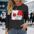 Japanese Flag Indonesiaインドネシアの遺産 インドネシアのルーツ 日本の国旗 インドネシアの国旗 長袖Tシャツ 彼女への贈り物