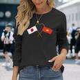 Japanese Flagietnamese Flagベトナムの遺産 ベトナムのルーツ 日本の国旗 ベトナムの国旗 長袖Tシャツ 彼女への贈り物