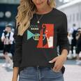 Jazz Music Player スイング バンド レトロ ヴィンテージ 70年代 長袖Tシャツ 彼女への贈り物