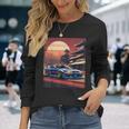 Jdm レトロ 日本自動車 レースカー 東京 スカイライン サンセット 長袖Tシャツ 彼女への贈り物