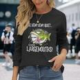 Largemouth Hunter 面白いビッグバス釣りユーモア 長袖Tシャツ 彼女への贈り物