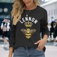 Lennon Name Lennon 誕生日プレゼント 女王冠 蜂 レノン 長袖Tシャツ 彼女への贈り物