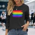 Lgbt ハートにレインボーフラッグ 長袖Tシャツ 彼女への贈り物