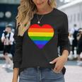Lgbt レインボー・ハート・フラッグ ゲイ・バイ・ラブ・プライド月間 Lgbtq 長袖Tシャツ 彼女への贈り物