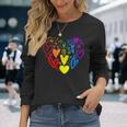 Lgbtq レインボーフラッグハート Lgbtqia バレンタインデー プライドムーン 長袖Tシャツ 彼女への贈り物