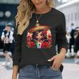 Long Haired Curvy Mexican Chibi Zarape Roses Mexican Pride 長袖Tシャツ 彼女への贈り物
