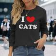 I Love Cats I Heart Cats 長袖Tシャツ 彼女への贈り物