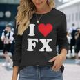 I Love Fx イニシャル I Heart FX 名前 F X 長袖Tシャツ 彼女への贈り物