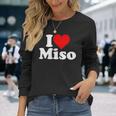 I Love Heart Miso 発酵大豆ペースト ミソスープ 長袖Tシャツ 彼女への贈り物