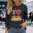 I Love Hot Dog 私はホットドッグを愛している ホットドッグ 長袖Tシャツ 彼女への贈り物