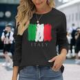I Love Italy 、クールでキュートなイタリア国旗グラフィックデザイン 長袖Tシャツ 彼女への贈り物