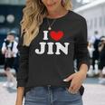 I Love Jin 私は愛する Jin 長袖Tシャツ 彼女への贈り物