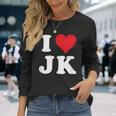I Love Jk Initials I Heart JK First Last Name J K 長袖Tシャツ 彼女への贈り物