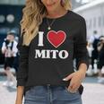 I Love Mito、ハートのある日本の都市 長袖Tシャツ 彼女への贈り物