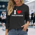 I Love Philippines Coeur Cadeau Philippin Philippine T-shirt à manches longues Cadeaux pour elle