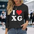 I Love Xg Initials I Heart XG First Last Name X G 長袖Tシャツ 彼女への贈り物