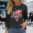 Love You Heart バレンタインデー 好きな人 パートナー 愛 長袖Tシャツ 彼女への贈り物