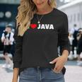 I Love ハート Java 長袖Tシャツ 彼女への贈り物