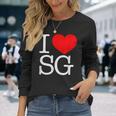 I Love ハートg 長袖Tシャツ 彼女への贈り物
