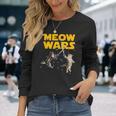 Meow Wars 猫好きのための面白いグラフィック 長袖Tシャツ 彼女への贈り物