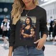 Mona Lisa 上腕二頭筋 ボディービル ジム ワークアウト 面白い モナリザ 長袖Tシャツ 彼女への贈り物