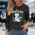 Músico Gato Divertido Gatito Tocandoiolín Instrumento Musical Camiseta de manga larga Regalos para ella
