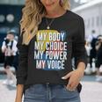 My Body Choice Power Andoice フェミニストポジティブ 長袖Tシャツ 彼女への贈り物