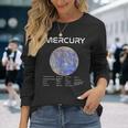 Nerdy Mercury 天文学 科学惑星 太陽系 ホワイト 長袖Tシャツ 彼女への贈り物