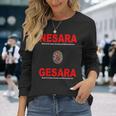 Nesara Gesara、赤い文字。 長袖Tシャツ 彼女への贈り物