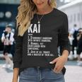 Nombre Camisa Kai Definition Nombre Personalizado Divertido Camiseta de manga larga Regalos para ella