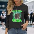 Oiiaa Oiiaa 猫 脳腐 ウイルス スピニング 猫 ミーム 長袖Tシャツ 彼女への贈り物