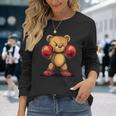 Oso De Peluche Juguetón Con Guantes De Boxeo Para Un Desafío Divertido Camiseta de manga larga Regalos para ella