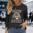 Pallas Catコーヒー愛好家のための朝の不満 マヌルネコ 長袖Tシャツ 彼女への贈り物