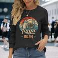 Papa 2024 年のパパ 初めての父の日 若いパパ 新しいパパ 長袖Tシャツ 彼女への贈り物
