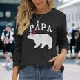 Papa Bear Xmas Buffalo Plaid Lights Matching Family Pajama 長袖Tシャツ 彼女への贈り物
