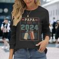 Papa Est 2024 初めてのパパ 父の日 新しい父親の父性 長袖Tシャツ 彼女への贈り物