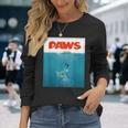 Paws Cat ファニーtシャツ、子猫映画ポスターパロディ 長袖Tシャツ 彼女への贈り物