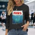 Paws 猫 子猫 ニャーパロディー おもしろ猫好き 長袖Tシャツ 彼女への贈り物