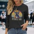 Pitbull Dad Dog Lover カラフル アーティスティック ピットブルのオーナー。 長袖Tシャツ 彼女への贈り物